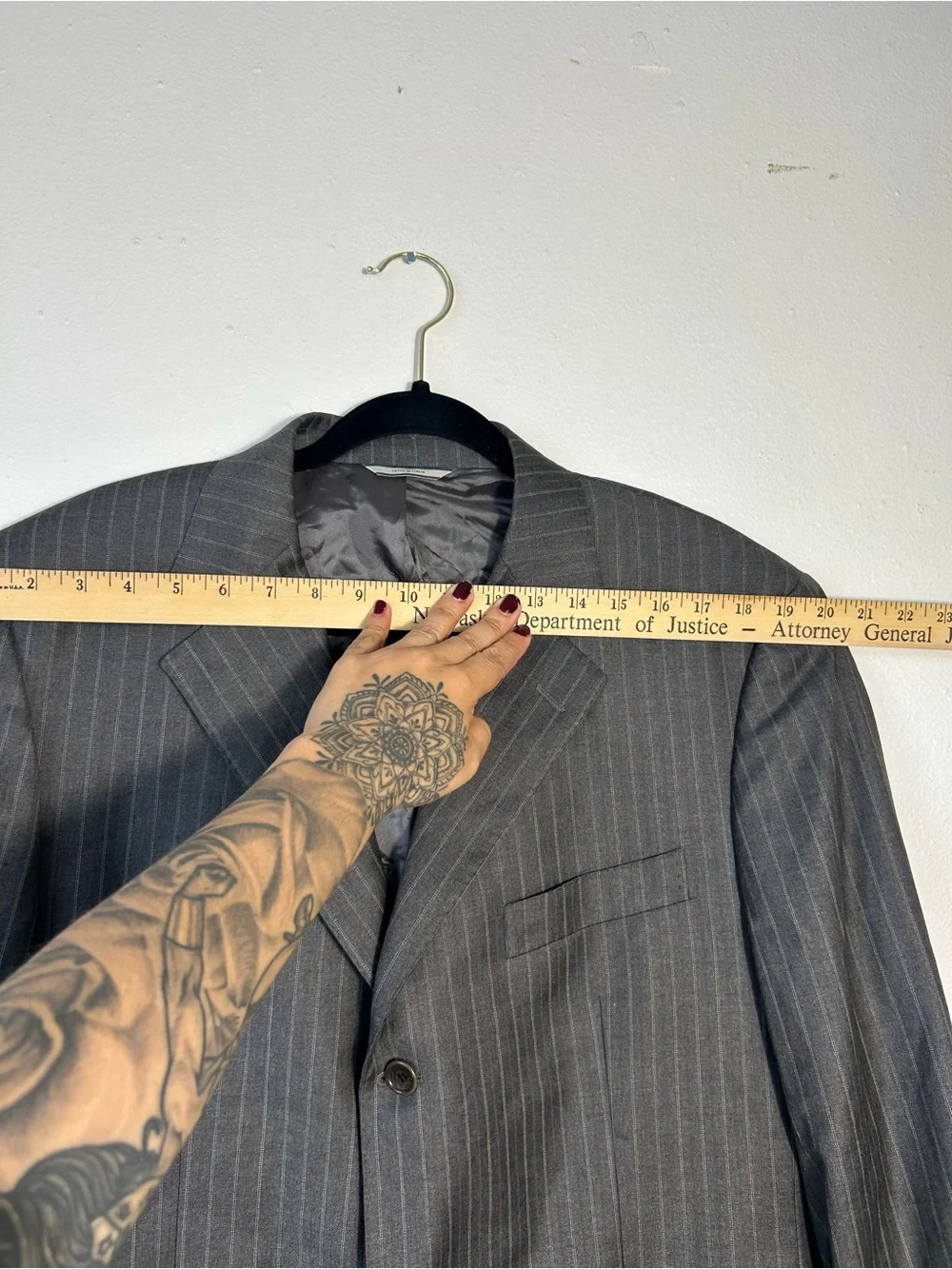 Barneys New York Gray Pinstripe Suit Jacket - Picture 5 of 10